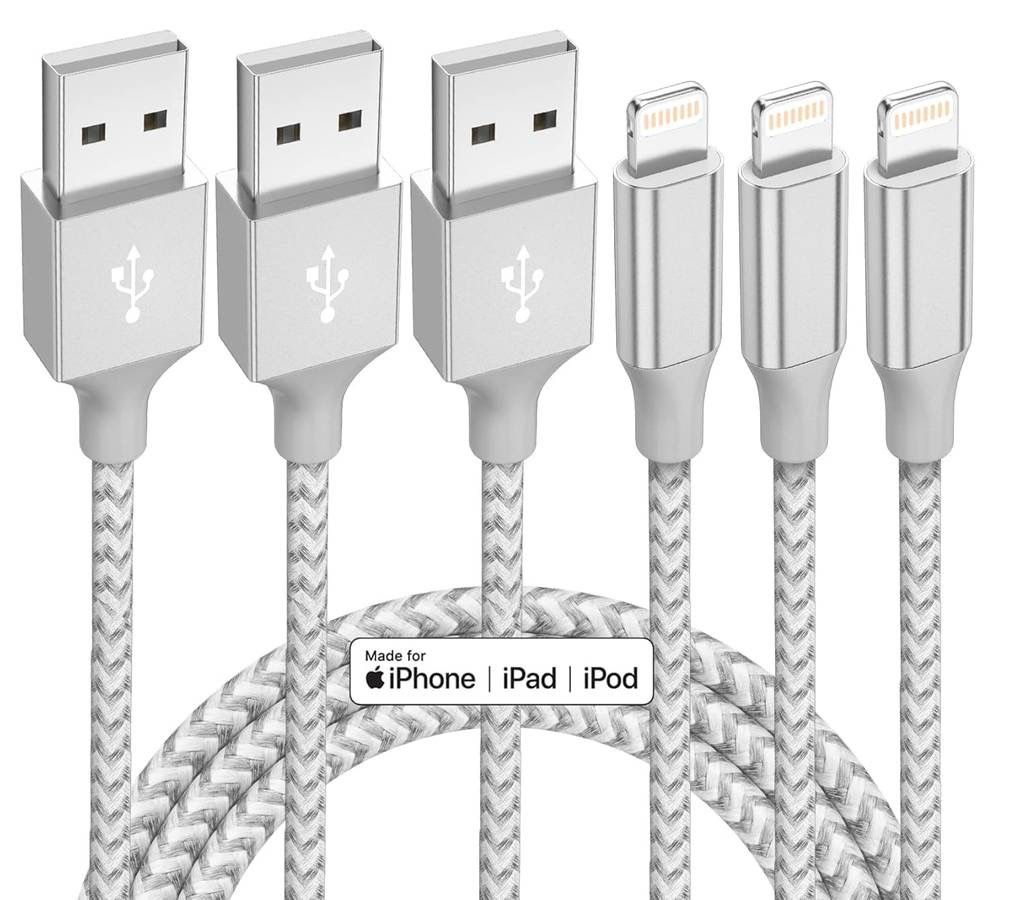 new iPhone Charger 3 Pack 10 ft Apple MFi Certified Lightning Nylon Braided Cable Fast Charging Cord Compatible with iPhone 13 12 11 Pro Max XR XS X 8