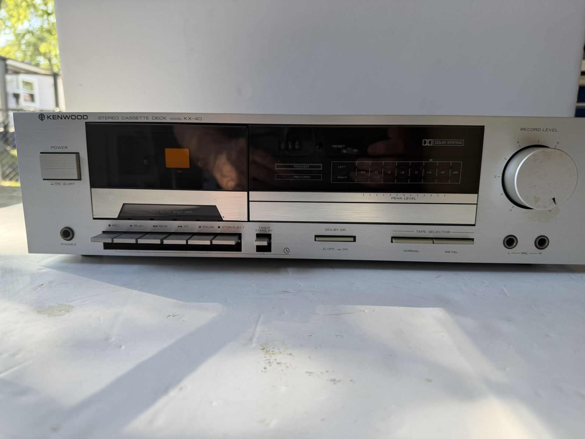 Kenwood KX-40 Cassette Deck Silver Faced Stereo Tested Fully Functional