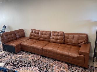 Faux leather sofa