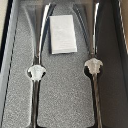 Rosenthal Versace, Medusa decanter and two champagne flutes