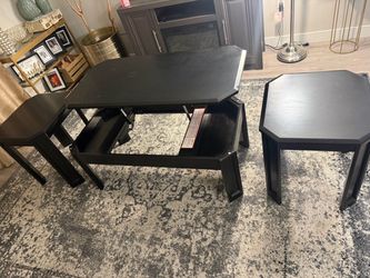 3 Piece Black Table Set