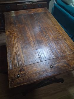 Wooden/Wrought Iron Dining Table Set