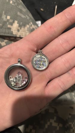 Lockets with gemstones and trinkets inside