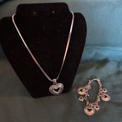 Brighton Open Heart Necklace and Bracelet 