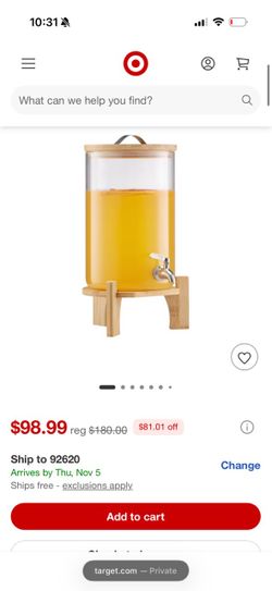 Glass Water Dispenser with Bamboo Stand & Stainless Steel Spigot
