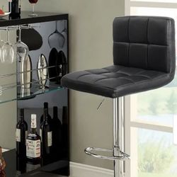 PU Leather Bar Stool (Black) 