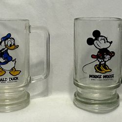 Minnie Mouse & Donald Duck Walt Disney Productions Glass Mug With Handle (Mickey Mouse)