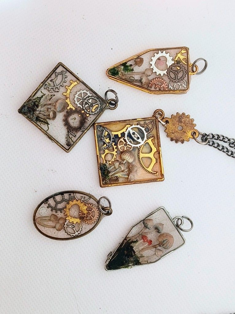 Mushroom Resin Pendant Jewelry