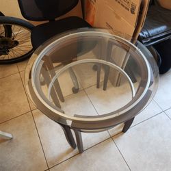 Set Of 2 Glass Endtables(OPEN TO OFFERS)