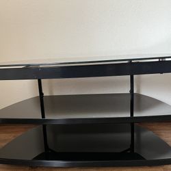 Black Glass Tv/media 3 Levels Stand