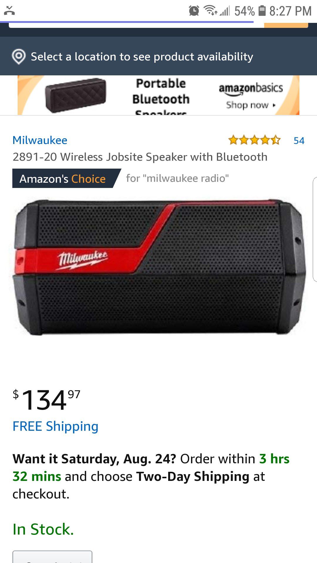Milwaukee Bluetooth speaker