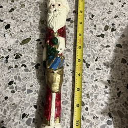 Folk Santa Candle  -  11” Tall Christmas Vintage Collectible