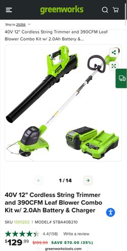 Greenworks 40V String Trimmer & Leaf Blower Combo Kit