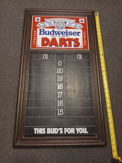 1983 Budweiser 31x17 Dart's Chalkboard Excellent Condition