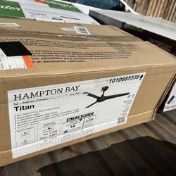 Hampton Bay Titan 52 in. Indoor/Outdoor Covered Matte Black Ceiling Fan with Remote and DC Motor