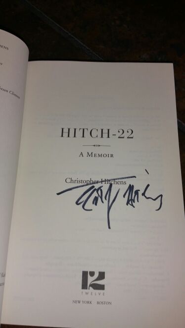 Autographed copy of Hitch-22 by Christopher Hitchens