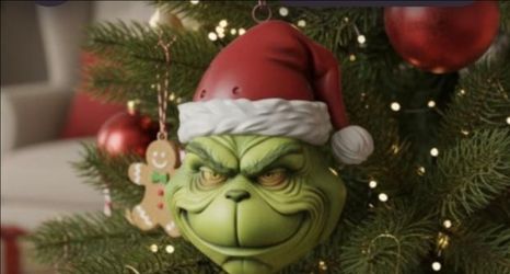 Grinch Face Christmas Tree Ornament
