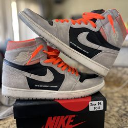 Jordan 1 High - Nuetral Grey/Hyper Crimson