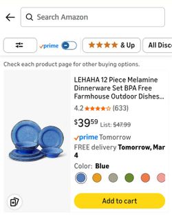 12piece Melamine Dinnerware Set