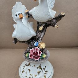 Large Capodimonte Doves & Branches "N" w/Crown