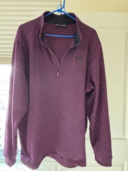 Under Armour Men's ColdGear 1/4 Zip Pullover, Maroon, XXL, No Tears or Stains