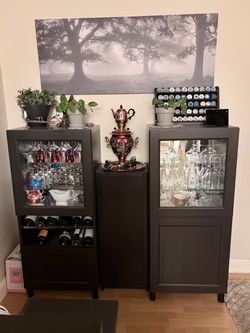 Matching Display Cabinets - Dark Espresso Brown