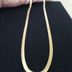 Gold 18k Plated Flat Snake Necklace Chain
