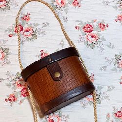 Free People Leather Bucket Purse, Crossbody