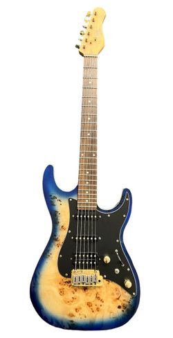 MICHAEL KELLY CUSTOM COLLECTION BLUE BURL 60 ELECTRIC GUITAR! (WMP006857)