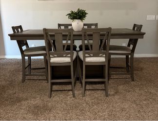 Counter Height Dining Table Set with 6 Chairs