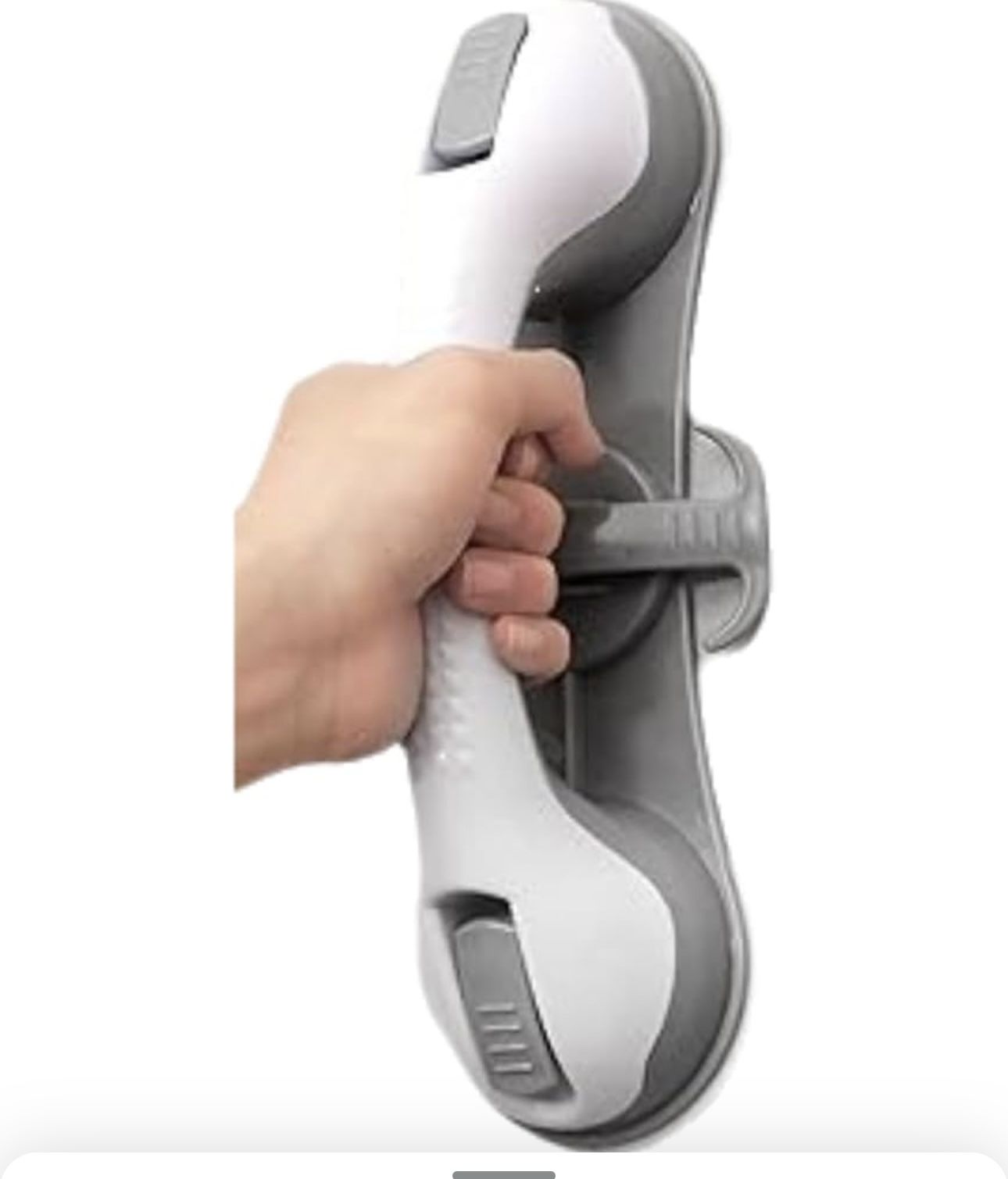 Shower Grab bar, 12 inches (About 30.5 cm) Shower Handle 3 Strong Suction Cup Grab bar, Shower Chair Safety bar, Senior Bathroom Grab bar (Gray)