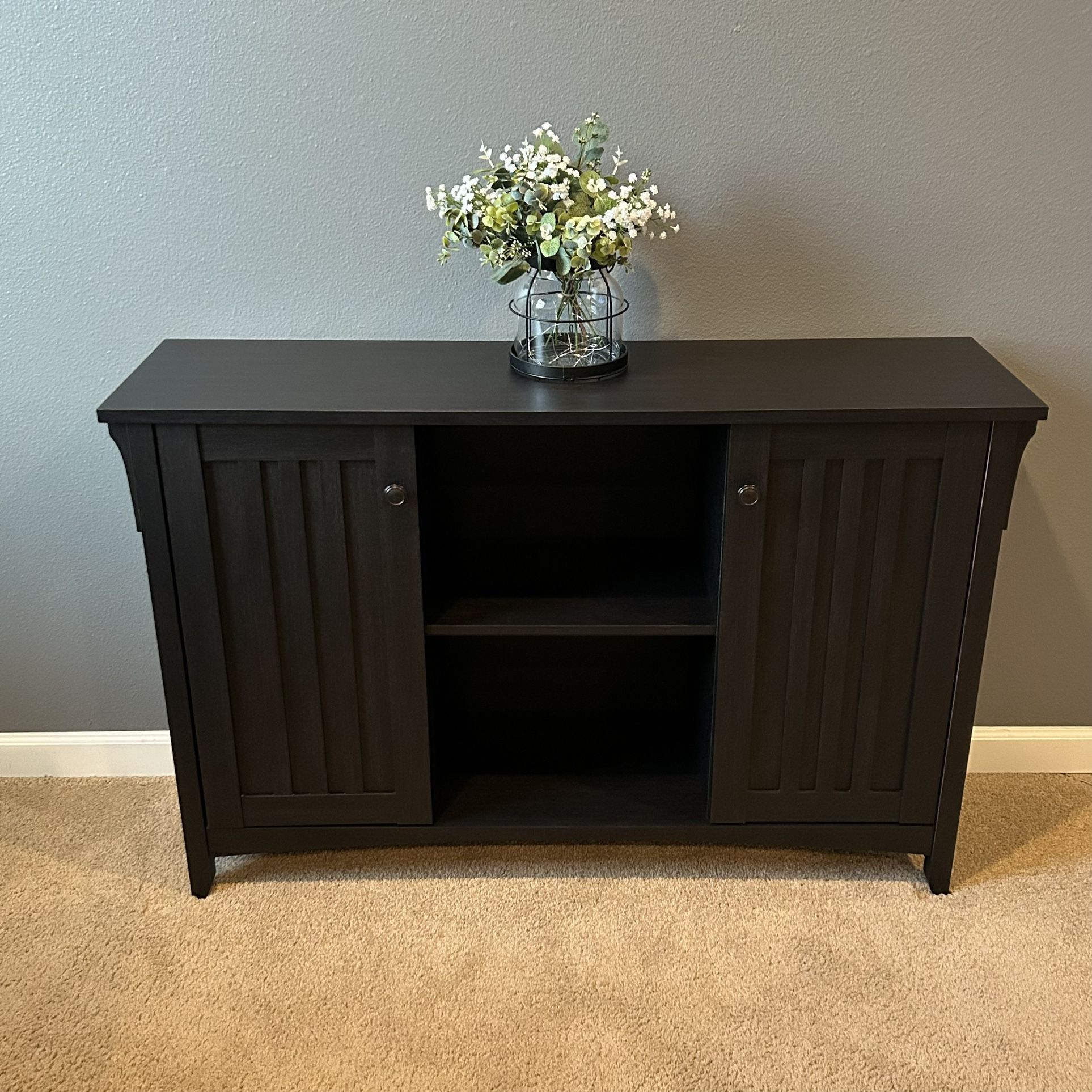 Bush Home Salinas Accent Storage Cabinet With Doors - Black