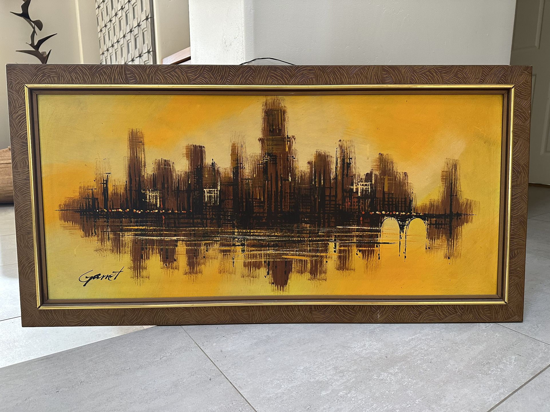 Large Vintage MCM Painting
