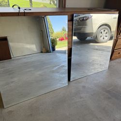 Pair Of Square Frameless Mirrors 30 X 30” Clean Edges. $10 Each.