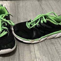 Black and Lime Green Kids Tennis Shoes