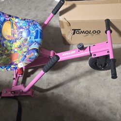 Pink Hoverboard With GoKart seat Attachment 