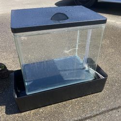 Fish tank with decorations/pump