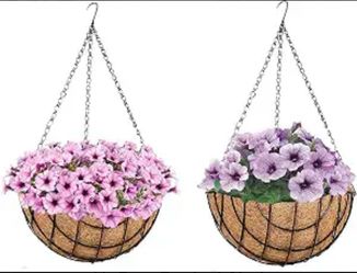 New pack of 2 10” hanging flower baskets