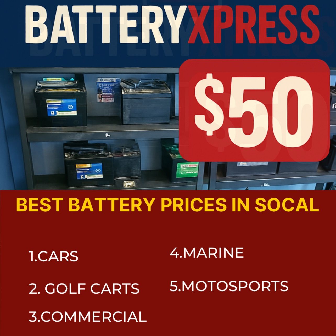 Car Batteries- NEVER USED