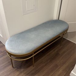 Blue Velvet Bench