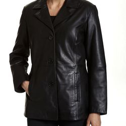 Jones Of New York Black Leather Jacket 
