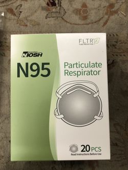 New Open Box Never Used FLTR NIOSH Certified N95 Respirator Face Mask 20 Pack