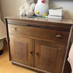 PAIR: Mid Century Modern Walnut Solid Wood  bedside table