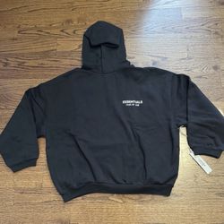 🔥Essentials Fear of God Hoodie – Black/White Logo (Men’s Large) – Cozy ✨