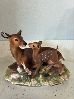 Porcelain deer and fawn