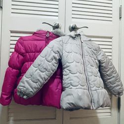 Beautiful Pink and Gray Winter/Rain Jackets For Girls! 