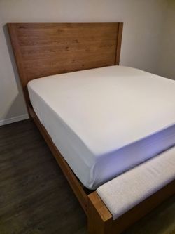 King sized bedroom set with mattress included and6-Drawer Wood Dresser with Black Bar Handles