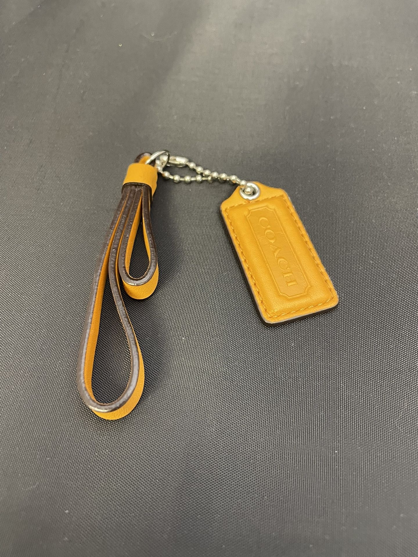 COACH ORANGE LOOP HANG TAG KEYFOB BAG CHARM KEYCHAIN 2PC.
