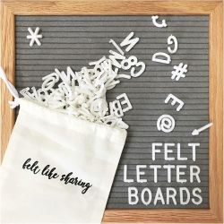 Felt Letter Board, 10x10in Changeable Letter Board with Letters White 300 Piece - Felt Message Board, Oak Frame Wooden Letter Board - BRAND NEW IN BOX