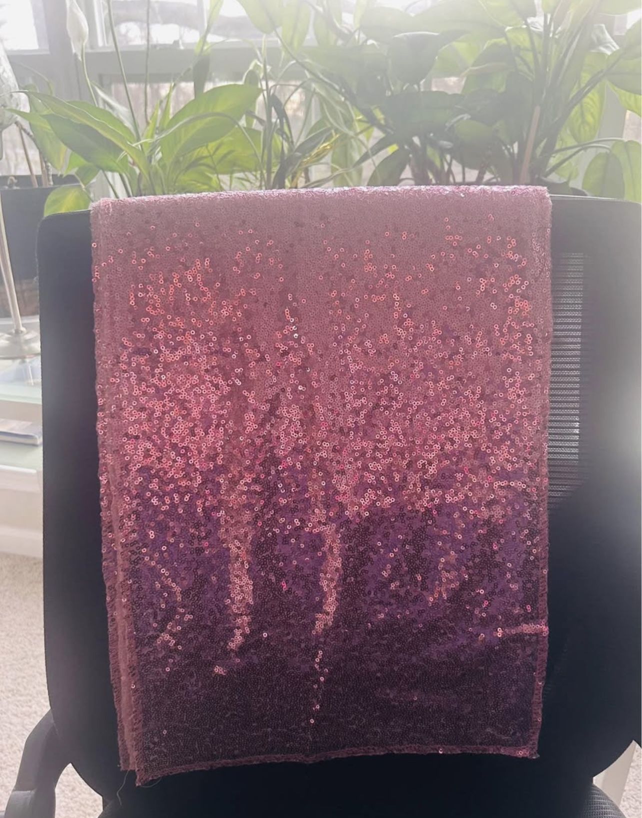 Pink Sequins Table Runner 104x12”